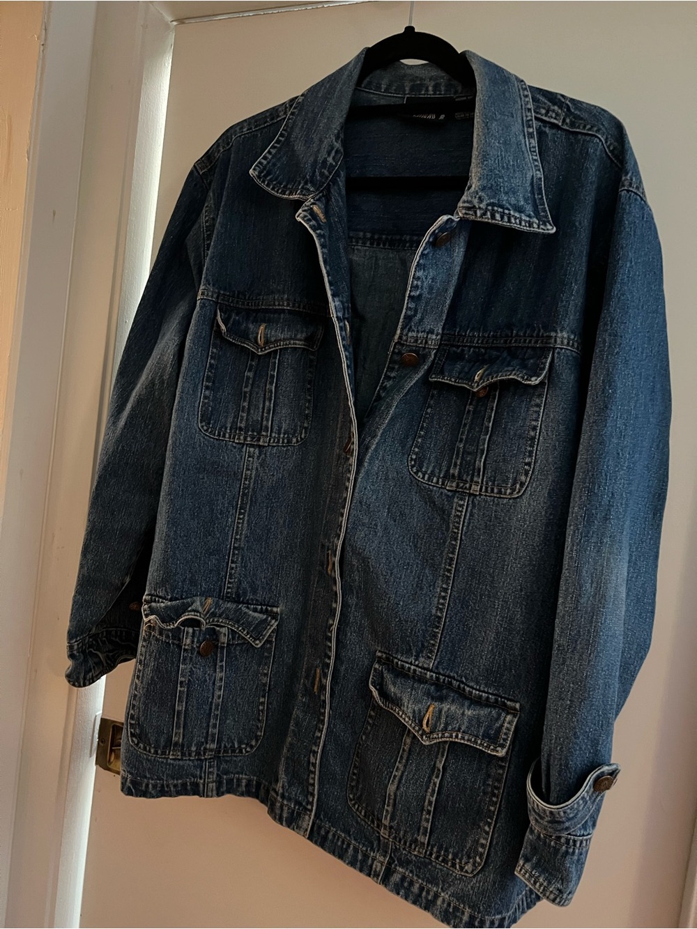 Classic Dark Blue Denim Jacket by Bill Blass 2x